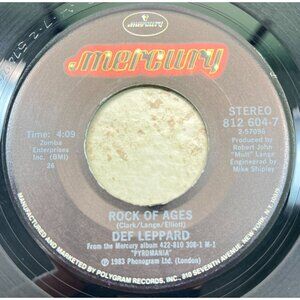 Def Leppard Rock of Ages / Billys Got a Gun 45 Hard Rock Record 1983 Mercury